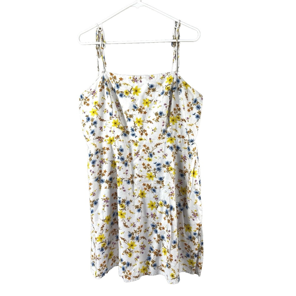 Old Navy Womens XL Cami Dress Floral Linen Smocked Dainty Cottagecore Coastal